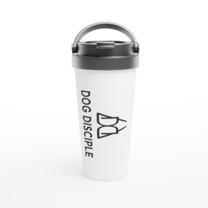 DOG DISCIPLE White 15oz Stainless Steel Travel Mug